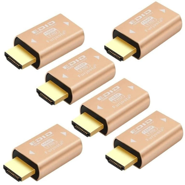 4K HDMI EDID Emulator Passthrough Adapter HDMI Dummy Plug (Pack of 6)