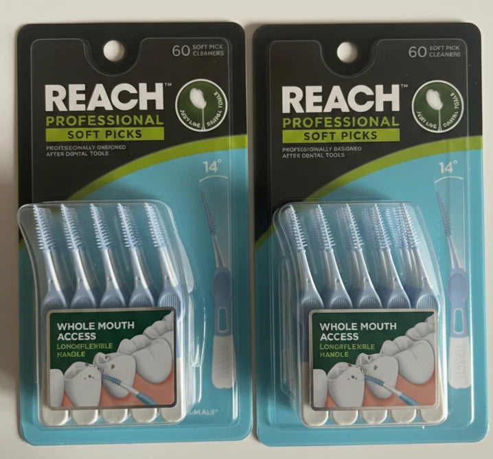 Reach Professional Soft Pick Teeth Cleaners, 60 Count - Pack of 2