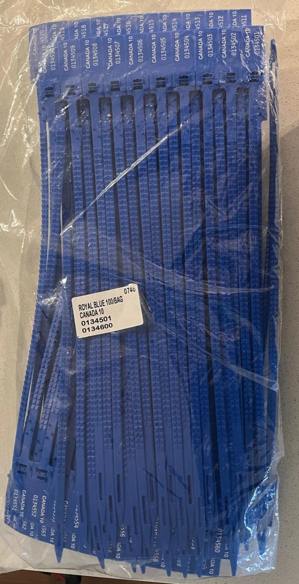 Plastic Seal Truck Trailer Numbered Security Tags - Royal Blue Canada 10 - 0746