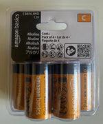 Amazon Basics Type C Cell All-Purpose Alkaline Batteries - 4 Pack  Exp: 11/29