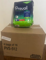 Prevail Daily Disposable Underwear S/M 34"-46"  18 Ct x 4 Packs (72 Total)